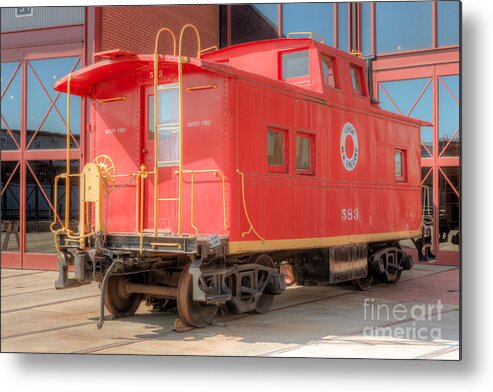 Clarence Holmes Metal Print featuring the photograph Lehigh and New England Caboose by Clarence Holmes