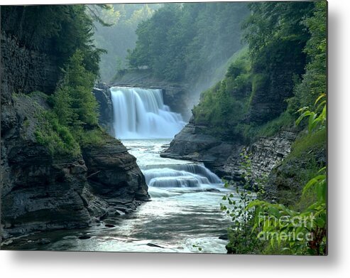 Letchworth State Park Metal Print featuring the photograph Letchworth Lower Falls by Adam Jewell
