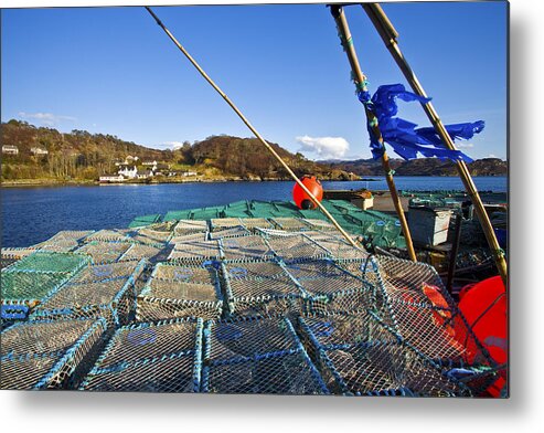 Horizontal Metal Print featuring the photograph Lobsters Cages On The Loch Gairloch by Maremagnum