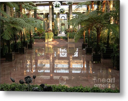 Indoor Garden Botanical Longwood Reflection Mirror Architecture Metal Print featuring the photograph Longwood Gardens by Vilas Malankar