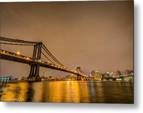 New York City Metal Print featuring the photograph Manhattan Bridge by Raf Winterpacht