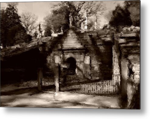 Pastel Metal Print featuring the painting Masoleum by Karen Harrison Brown