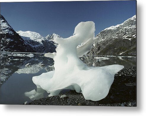 Mp Metal Print featuring the photograph Melting Iceberg On Shoreline Of Glacier by Gerry Ellis