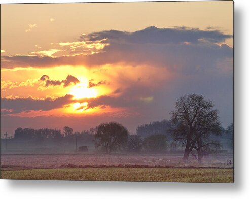 Sunrise Metal Print featuring the photograph Misty Country Sunrise by James BO Insogna