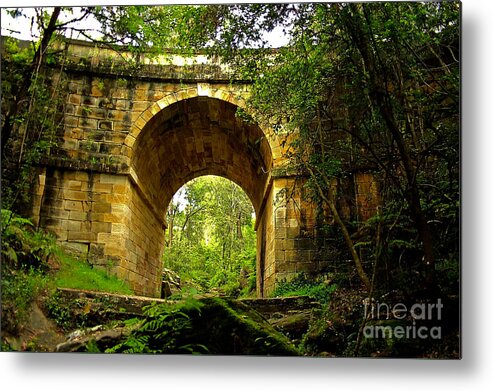 Blair Stuart Metal Print featuring the photograph Mitchells Pass Bridge Lapstone A Convict built bridge by Blair Stuart