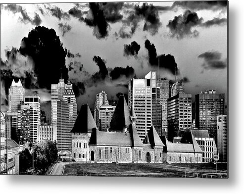 Clouds Metal Print featuring the photograph Montreal Skyline by Burney Lieberman