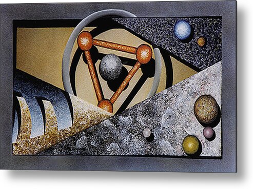 Faux Finish Metal Print featuring the painting Mooncraft by Ben Saturen