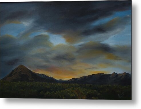 Colorado Metal Print featuring the painting Moonshine Sunset by Michael Scott