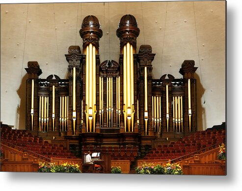 Mormon Metal Print featuring the photograph Mormon Tabernacle Pipe Organ by Marilyn Hunt