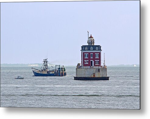 Ledge Lighthouse Metal Print featuring the photograph New London Ledge lighthouse. by David Freuthal