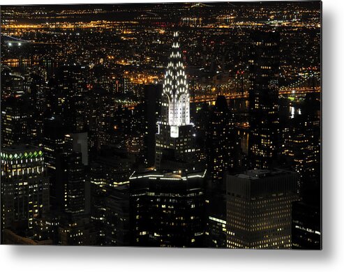 Chrysler Metal Print featuring the photograph New York City Skyline at Night by Darrell Young