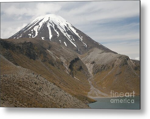 Taupo Volcanic Zone Metal Print featuring the photograph Ngauruhoe Cone And Upper Tama Lake by Richard Roscoe