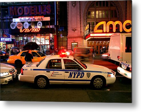 Police Metal Print featuring the photograph Nypd by David Harding