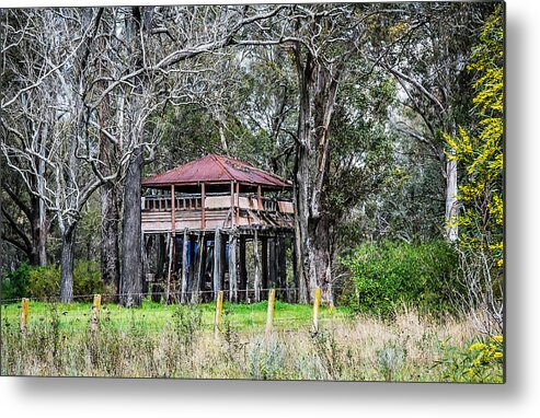 Hdr Metal Print featuring the photograph Old building on stilts 1 by Fran Woods