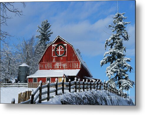 Barns Metal Print featuring the photograph Old Red Barn on McMillian by Randy Harris