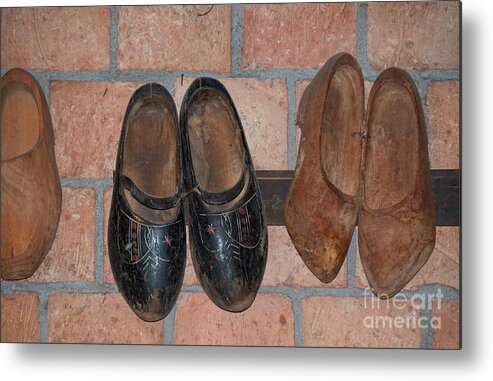 Amsterdam Metal Print featuring the digital art Old Wooden Shoes by Carol Ailles