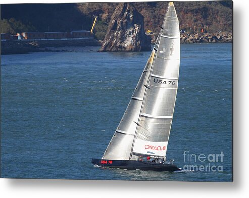 San Francisco Metal Print featuring the photograph Oracle Racing Team USA 76 International America's Cup Sailboat . 7D8069 by Wingsdomain Art and Photography