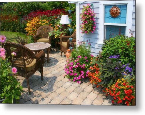 Outdoor Metal Print featuring the photograph Outdoor Patio by Cindy Haggerty