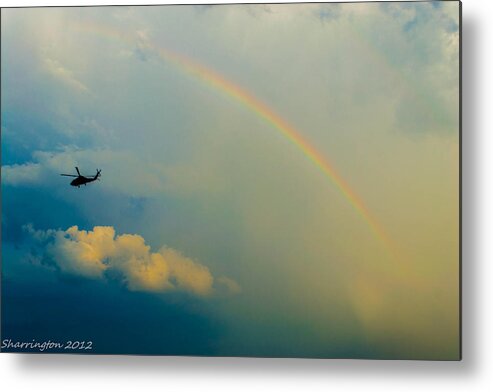 Helicopter Metal Print featuring the photograph Over the Rainbow by Shannon Harrington