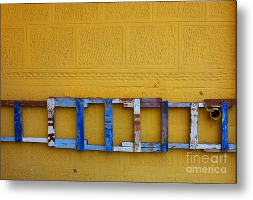 Greece Metal Print featuring the photograph Painters Ladder Syros by Bob Christopher
