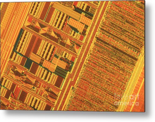 Silicon Metal Print featuring the photograph Pentium Computer Chip by Michael W. Davidson