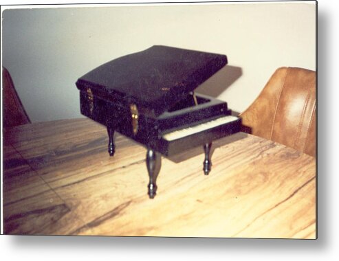 Wooden Piano Musical Box Metal Print featuring the mixed media Piano Musical Box by Val Oconnor