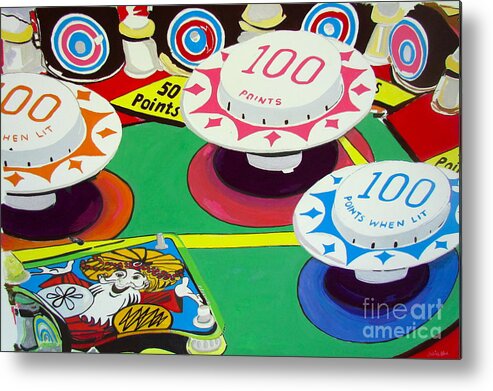 Pinball Metal Print featuring the painting Pinball Wizard by Beth Saffer