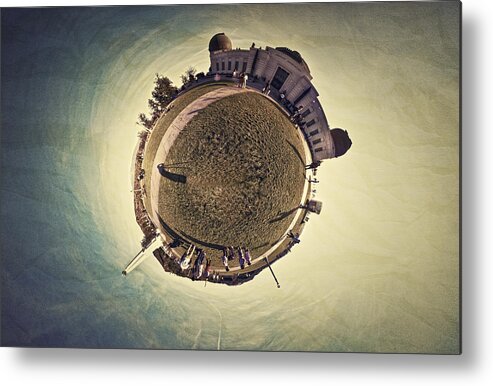 Stereographic Metal Print featuring the photograph Planet Griffith Observatory by Natasha Bishop