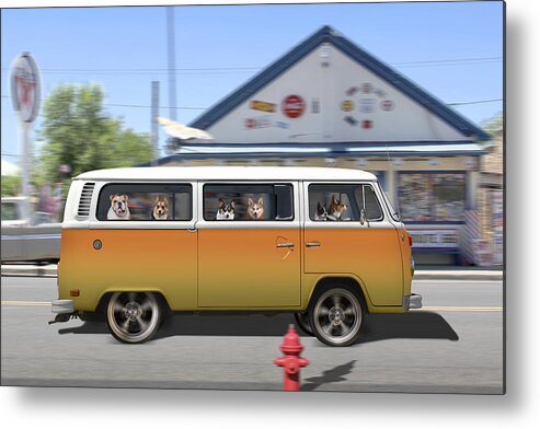 Dogs Metal Print featuring the photograph Postcards from Otis - Road Trip by Mike McGlothlen