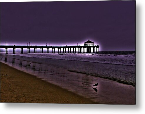 Manhattan Beach Pier Metal Print featuring the photograph Purple Dawn by Richard Omura