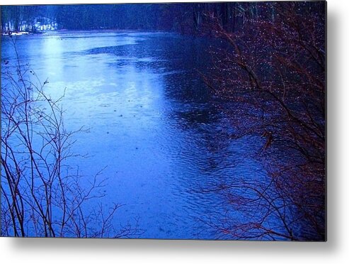 Rain Metal Print featuring the photograph Rain on Stony Brook by Frank Winters