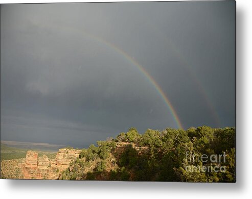 Grand Canyon Metal Print featuring the photograph Rainbow at Grand Canyon by Cassie Marie Photography