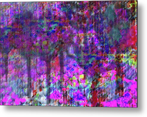 Abstract Metal Print featuring the painting Rainbow Forest... by Tanya Tanski