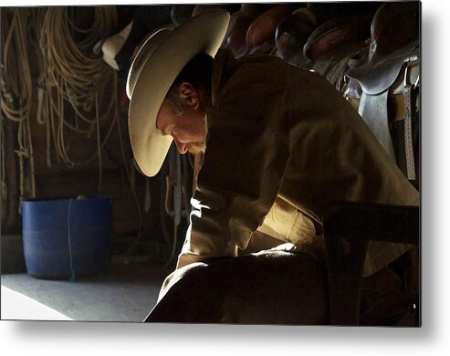 Cowboy Metal Print featuring the photograph Reflections by Pamela Steege