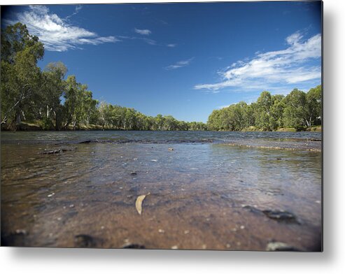 Blue Metal Print featuring the photograph River crossing. by Carole Hinding