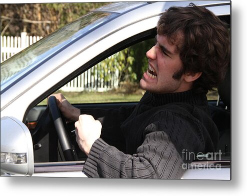 Adult Metal Print featuring the photograph Road Rage by Photo Researchers