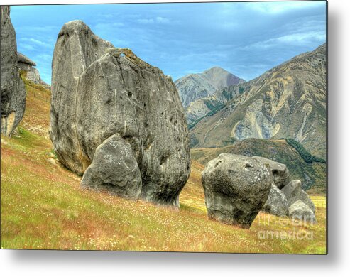 New Zealand Metal Print featuring the photograph Rocks by Marc Bittan
