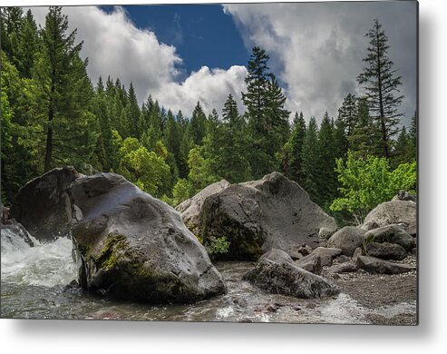 Rogue River Metal Print featuring the photograph Rogue Bolders by Greg Nyquist