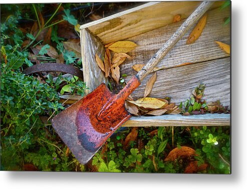  Metal Print featuring the photograph Rusted Shovel by Lori Leigh