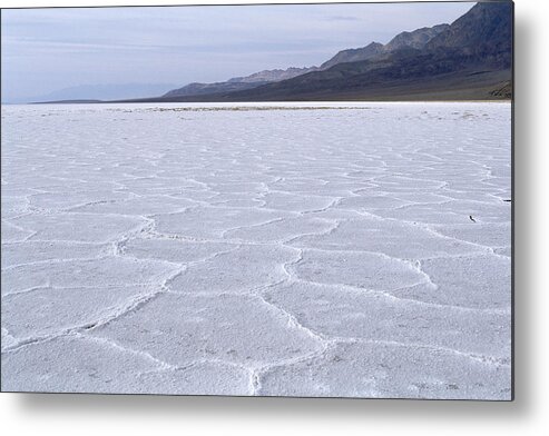 Mp Metal Print featuring the photograph Salt Flats At Badwater With Polygon by Konrad Wothe