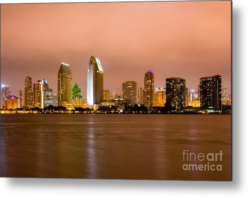 2012 Metal Print featuring the photograph San Diego Skyline at Night by Paul Velgos