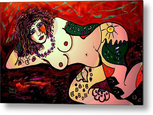 Nude Metal Print featuring the mixed media Sexy Girl by Natalie Holland
