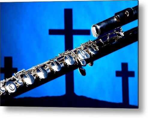 Flute Metal Print featuring the photograph Sharp FLute Over Croses by M K Miller