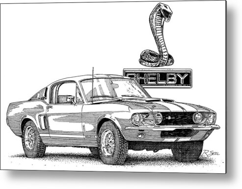 Shelby Metal Print featuring the painting Shelby GT350 by Rod Seel