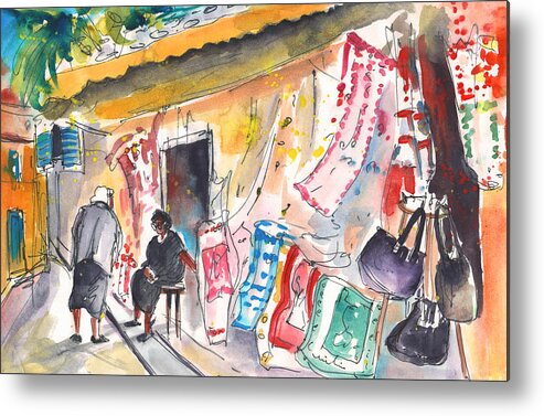 Travel Sketch Metal Print featuring the painting Shop in Kritsa by Miki De Goodaboom