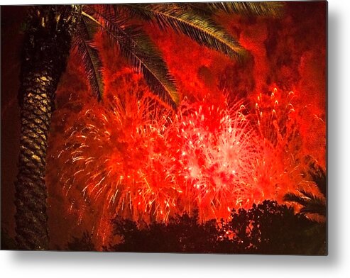 4th Of July Metal Print featuring the photograph Sky Fire by Debra and Dave Vanderlaan