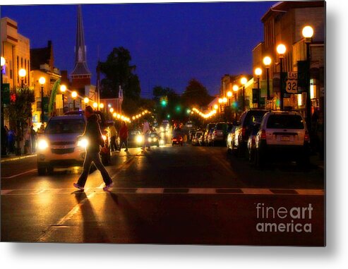 Town Metal Print featuring the photograph Small Town Night Life by Randy Steele