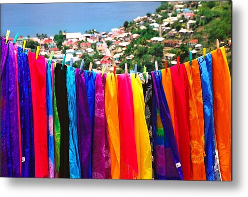 Travel Metal Print featuring the photograph St. Lucia / Scarves by Claude Taylor