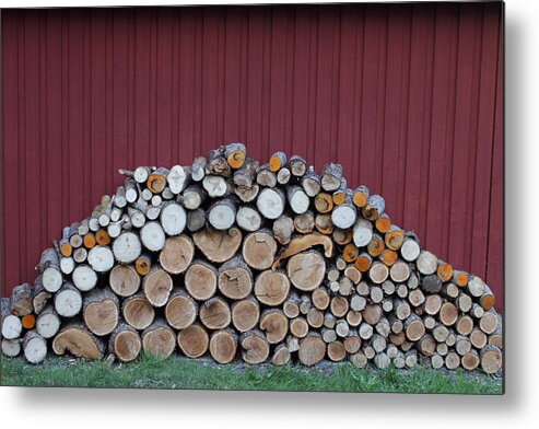 Forestry Metal Print featuring the photograph Stacked firewood by Ulrich Kunst And Bettina Scheidulin