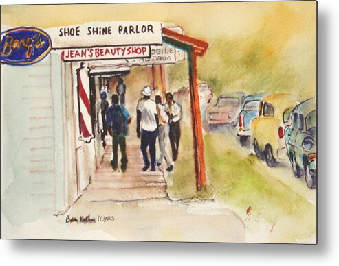 Barber Shop Metal Print featuring the painting Stylin' by Bobby Walters